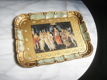 【老時光 OLD-TIME】早期二手義大利製木雕手工手工製托盤