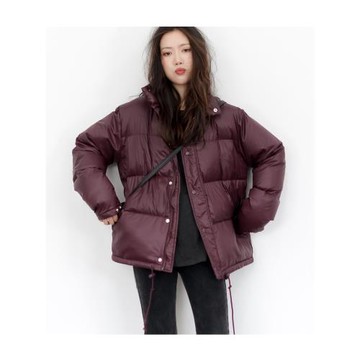 KNgs 冬季新款復古bf風面包簡約白鴨絨立領工裝短款羽絨服外套女