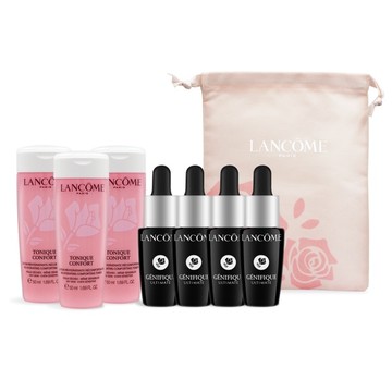 LANCOME 蘭蔻 超極限肌因賦活露(7ml)X4+溫和保濕水(50ml)X3-贈品牌束口袋-國際航空版