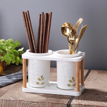 北歐陶瓷筷子筒掛式手提筷籠子瀝水架廚房餐具勺子收納盒防霉筷盒