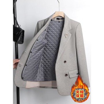 加棉加厚西裝外套女秋冬2025新款春秋冬夾棉高級感今年流行小西服