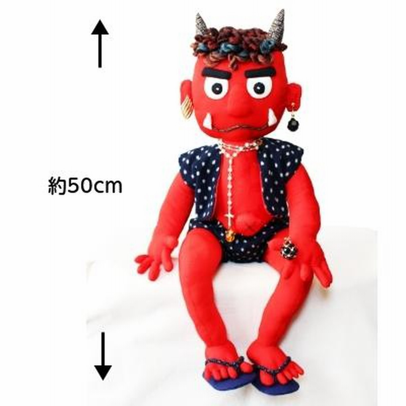 おにの人形 置物 ハンドメイド｜赤鬼 魔除け 手作り 和小物 和