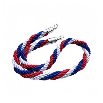 絨繩欄柱 麻花繩 150cm 紅藍白色 銀掛勾 / 條 SW-T150RWB【APP滿額下單10%點數(單一帳號最高5000點)】1/31止