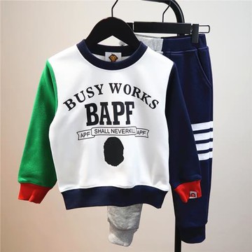 童裝男童衛衣2025春秋新款兒童潮牌純棉拼接圓領衫中大童休閑上衣