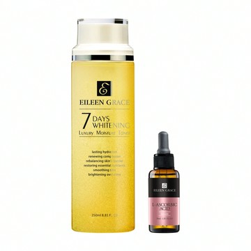 保濕亮白水凝露250ml*1(效期至2025.07)+維他命C淨白光感精華液30ml*1