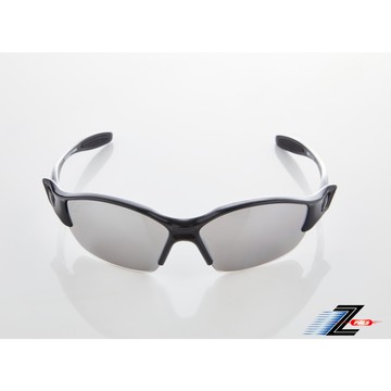 Z-POLS 兒童專用烤漆質感亮黑框 專業強化電鍍水銀黑PC抗UV400運動太陽眼鏡(抗UV400紫外線)