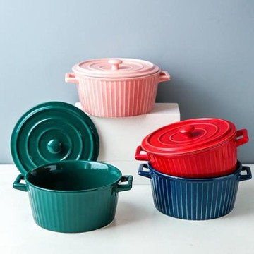 雙耳湯碗家用北歐ins風餐具大號泡面碗陶瓷大湯盆螺螄粉碗