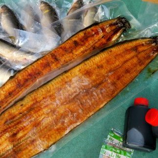 田野町産うなぎの蒲焼き2匹と天然鮎8匹セット