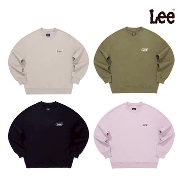 Lee 線框LOGO大學T 男女適穿 黑色 卡其 粉色 軍綠 LB511048