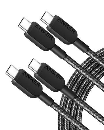 [6美國直購] Anker 310 USB-C 轉 TYPE-C 60W 編織 充電線 1.8m 2入USB-IF認證 PD快充 適 MacBook iPad Pro Galaxy