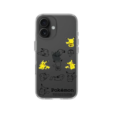 iPhone 16 Clear Case（相機按鈕） 透明 - 寶可夢 Pokemon - 皮卡丘動作大集合