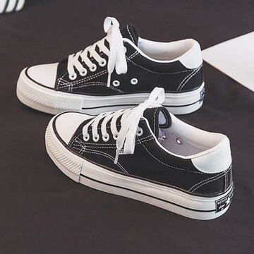 帆布鞋2025年新款女春季低幫學生板鞋韓版休閑百搭平底鞋運動球鞋