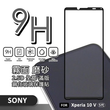 SONY Xperia 10 V 滿版玻璃貼 霧面 電競膜 磨砂 滿版 玻璃貼 9H 保護貼 10V 鋼化玻璃