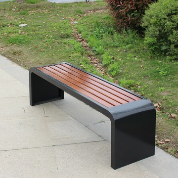 公園椅戶外長椅鐵藝防腐塑木商場室外休閑庭院園林椅休息區長條凳