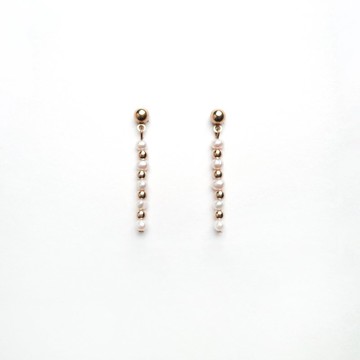 珍珠綢緞耳環 (直) - Pearl Satin earrings (straight)