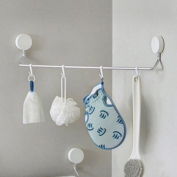 日系簡約風無痕壁掛式加長掛桿(附小掛勾6入) 單一規格