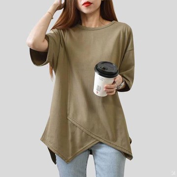 【LANNI 藍尼】★圓領不規則下擺T恤(女裝/T恤/休閒)