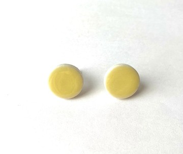 圓形磁磚耳環（黃色）