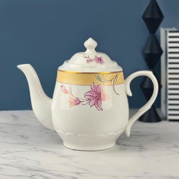 新款耐高溫陶瓷茶壺茶餐廳排檔酒店家庭專用壺大號過濾陶瓷壺