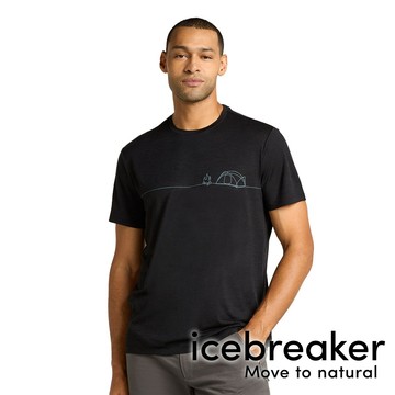 【icebreaker】Tech Lite 男圓領羊毛短袖上衣 BF150『黑』0A573X  戶外 露營 登山 健行 休閒 時尚 羊毛 短袖 上衣