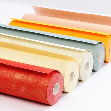 蠟染鎏金宣紙長卷20米半生半熟書法創作專用紙萬年紅黃色彩色仿古空白卷軸長卷紙小楷小篆楷書國展作品紙