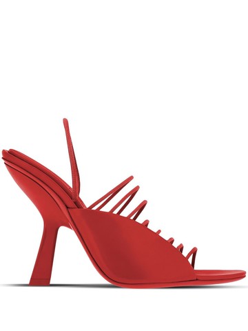 Ferragamo - 105mm ultra-fine straps sandals - women - Bos Taurus/Calf Leather/Lambskin/Elastane/Polyamide - 7D - Red