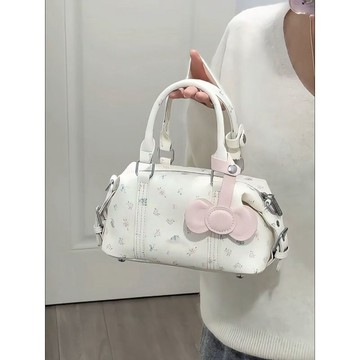 ✨臺灣出貨✨甜美壓花波士頓包女2026新款小方包單肩斜挎包通勤女包