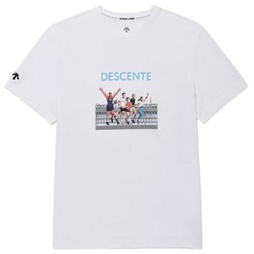 Descente 迪桑特 短袖上衣 男裝 藝術家聯名款 白【運動世界】SQ223ETS64-WHT0