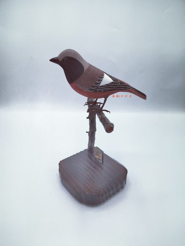 紅尾鴝【木雕鳥雕】