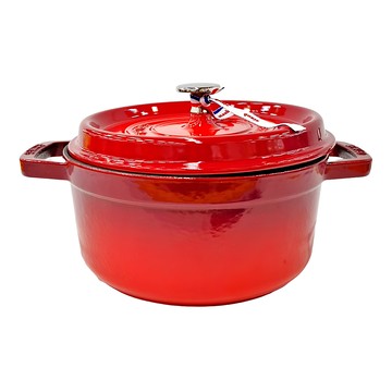Staub 圓形鑄鐵鍋 22cm 櫻桃紅 法國製  1個
