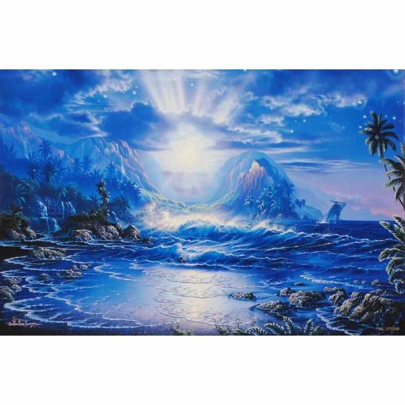ロイ.ゴンザレス.タボラ　ハワイ　 絵画 真作 風景画 額装 アート 美術品　海 ロイ.ゴンザレス.タボラ ハワイ 絵画 真作 風景画 アート 美術品