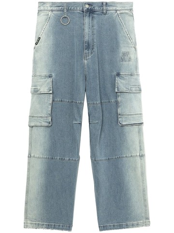 izzue - wide-leg cargo jeans - men - Polyester/Cotton/Spandex/Elastane - L - Blue
