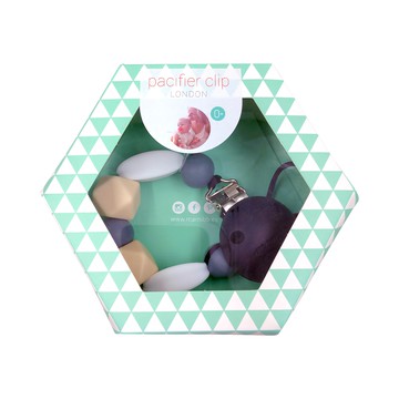 mamiBB 固齒奶嘴夾鏈 100%食用級矽膠 不含BPA PVC 鄰苯二甲酸酯  3個月以上  London  1個