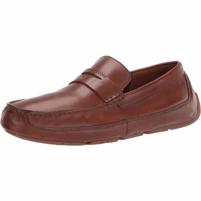 Clarks Men's Markman Way Loafer  Dark Tan Leather  8.5 Wide　並行輸入品