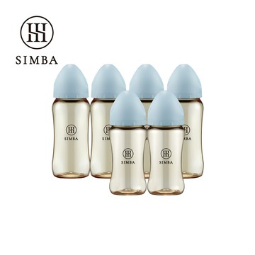 Simba 小獅王辛巴 - 蘊蜜鉑金PPSU寬口防脹氣奶瓶(4大2中)-全齡適用-晨藍