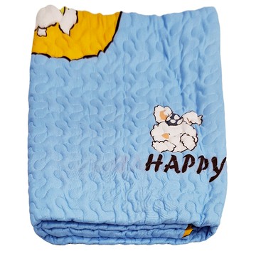 JAROI 可水洗透氣多功能保暖墊 - 100% 聚酯纖維  160 x 190cm  月亮兔 藍色 + 綠色 + 黃色