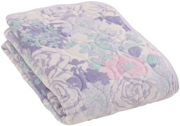 Showa-nishikawa【日本代購】昭和西川 單人法蘭絨床墊 秋冬溫暖 極好肌膚觸感 花朵F-藍色