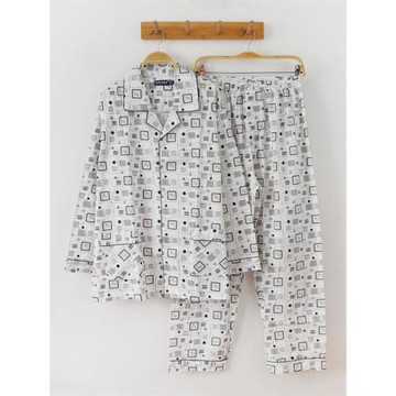 夢貝詩男裝睡衣春夏季男士梭織純棉布長袖中老年男人爸爸家居服薄