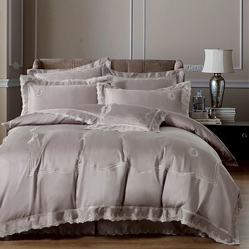 床包被套組(鋪棉兩用被套)-雙人/加大/特大/ 60支萊賽爾天絲四件式 / 刺繡 / 夜漫舞曲 台灣製