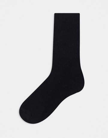 ASOS DESIGN ankle sock in black towelling