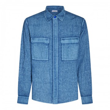 Burberry - Blue Linen Shirt M