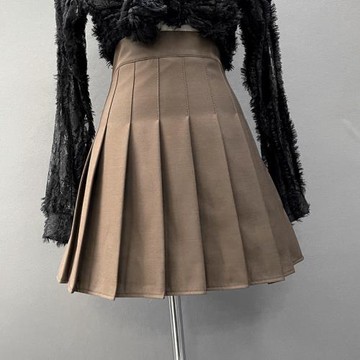 高腰拉鏈分碼a型學院風百褶裙