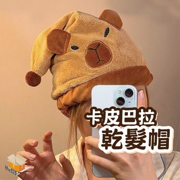 【台灣現貨】卡皮巴拉乾髮帽 珊瑚絨乾髮帽 吸水乾髮帽 吸水頭巾 乾髮帽 吸水帽 包頭巾 速乾帽 乾髮巾 頭巾 毛巾 乾髮