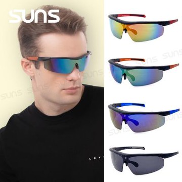【SUNS】包覆式運動太陽眼鏡 頂規Polarized輕量偏光鏡 路跑/單車/自行車 抗UV400 S247