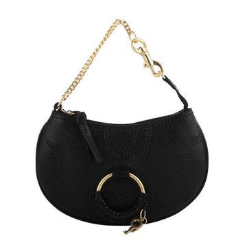 See by Chloe 皮革鍊帶手提半月扁包(黑) mini