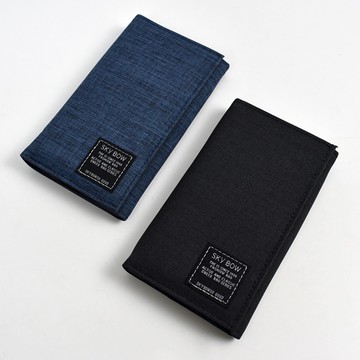 中夾 日系布標帆布對折皮夾【NWB24】