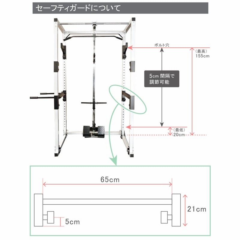 パワーラックジムセット 白ラバー 140 / 筋トレ ベンチプレス