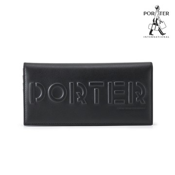 PORTER INTERNATIONAL - 時尚躍動ALPHA真皮長夾 - 黑