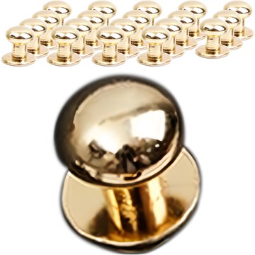 皮革工藝用和尚頭固定扣 8mm  20個  金色
