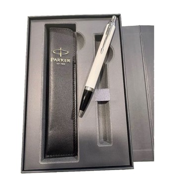 icon arrow left boldicon arrow right bold PARKER 派克 IM系列白桿白夾原子筆 真皮筆套禮盒(免費刻字)【APP滿額下單10%點數(單一帳號最高5000點)】1/31止